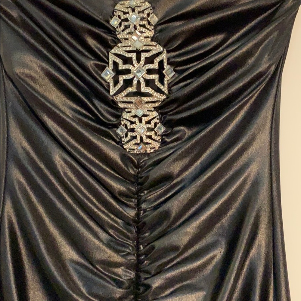 Bebe RHINESTONE BLACK DRESS Size Small - Picture 3 of 8